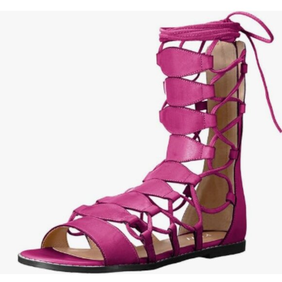 YDN Rosy Ankle High Gladiator Sandals for Women Lace up Open toe Flats Zips Shoe - Picture 1 of 8